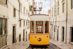 lisbon, tram, portugal, means of transport, traffic, vacation, tourism, to travel, city, urban, city vacation, europe, vacations, travel